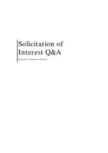 Solicitation of Interest Q&A