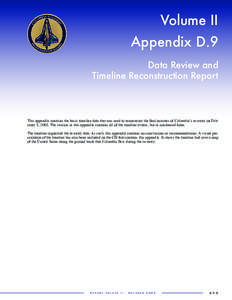 COLUMBIA  ACCIDENT INVESTIGATION BOARD Volume II