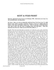 Microsoft Word - Frost, Kent &Fern 1994 draft interview