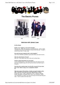 Outer Shell Interview with James Lowe of the Electric Prunes  Page 1 of 4 The Electric Prunes