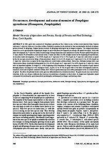 JOURNAL OF FOREST SCIENCE, 48, [removed]): 248–270  Occurrence, development and natural enemies of Pemphigus