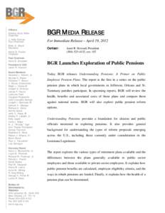 Officers Sterling Scott Willis Chairman BGR M EDIA RELEASE