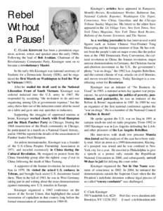 Operation Condor / Henry Kissinger / C. Clark Kissinger / Revolutionary Communist Party /  USA / Refuse & Resist! / Students for a Democratic Society / War in Vietnam / Politics of the United States / United States / Vietnam War