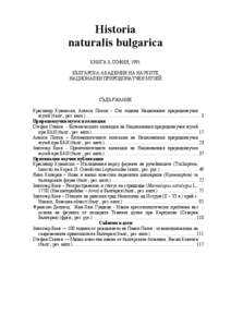 Historia naturalis bulgarica КНИГА 3, СОФИЯ, 1991 БЪЛГАРСКА АКАДЕМИЯ НА НАУКИТЕ НАЦИОНАЛЕН ПРИРОДОНАУЧЕН МУЗЕЙ