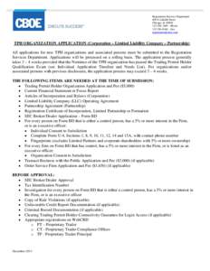 FIRM APPLICATION (Corporation – Limited Liability Company – Partnership)