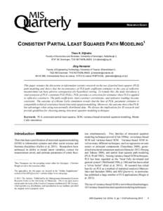 Structural equation modeling / Multicollinearity / Least squares / Generalized least squares / Variance / Instrumental variable / Ordinary least squares / Reliability engineering / Internal consistency / Statistics / Regression analysis / Partial least squares regression