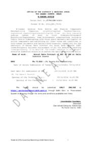 OFFICE OF THE DISTRICT & SESSIONS JUDGE: TIS HAZARI COURTS: DELHI E-TENDER NOTICE Tender Ref: No. ET/THC/COMTender ID No. 2014_DDC_70152 E-tender invited from Active and Passive Components