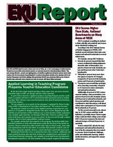 Eastern Kentucky University News for the Council on Postsecondary Education  February 2013 EKU Scores Higher Than State, National