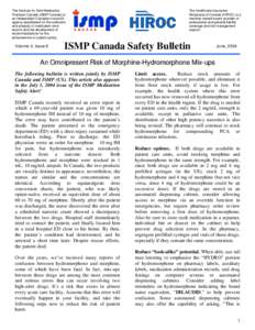 ISMP Canada Safety Bulletin