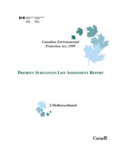 Priority Substances List Assessment Report for 2-Methoxyethanol