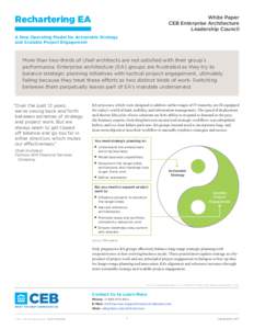 Rechartering EA  White Paper CEB Enterprise Architecture Leadership Council