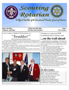 Editor: Del Raby Publisher: Jack Mayo Rotary Year[removed]Post-San Antonio Edition