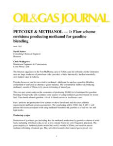 PETCOKE & METHANOL — 1: Flow scheme envisions producing methanol for gasoline blending Jun 6, 2011  David Netzer