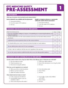 1  OTC Medicine Safety Pre-Assessment Types of Medicine