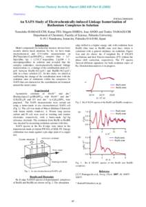 Photon Factory Activity Report 2008 #26 Part BChemistry NW10A/2008G656 An XAFS Study of Electrochemically-induced Linkage Isomerization of Ruthenium Complexes in Solution