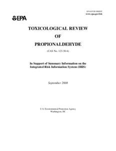 TOXICOLOGICAL REVIEW OF PROPIONALDEHYDE
