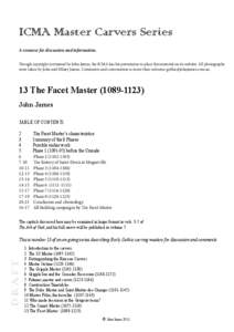The Facet Master  1 ICMA Master Carvers Series A resource for discussion and information.