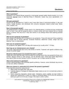 Giardiasis Disease Fact Sheet