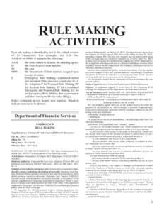 RULE MAKING ACTIVITIES Each rule making is identified by an I.D. No., which consists of 13 characters. For example, the I.D. No. AAM[removed]E indicates the following: