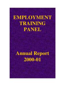 Employment Training  EMPLOYMENT TRAINING PANEL