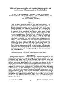 Effects of plant population and planting date on growth and development of kumara cultivar Owairaka Red 1