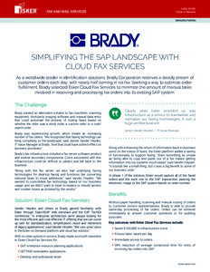 CASE STUDY Esker on Demand FAX AND MAIL SERVICES  MANUFACTURING