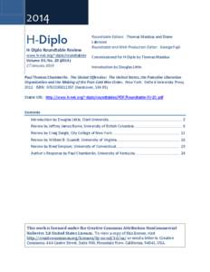 H-Diplo Roundtable, Vol. XV, No[removed])