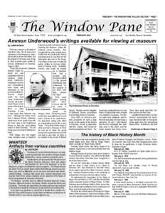 FEBRUARY 19, 2002 THE BULLETIN Page 5  FEBRUARY ~ THE WINDOW PANE PULLOUT SECTION ~ PAGE 1 The Window Pane