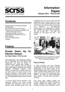 Information Digest Autumn 2011 Price £1.00 increased from four to five years and the presidential term of office from four to six