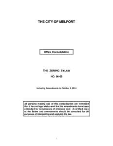 THE CITY OF MELFORT  Office Consolidation THE ZONING BYLAW NO[removed]