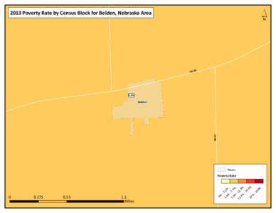 ´  2013 Poverty Rate by Census Block for Belden, Nebraska Area US-20