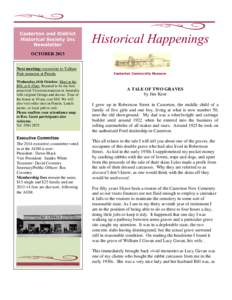 Casterton and District Historical Society Inc Newsletter Historical Happenings