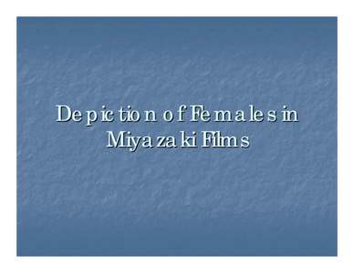 Depiction of women in Miyazaki films