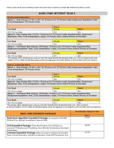 NOTE: YEAR 4 RUNSTO, YEAR 5 WILL RUNTo, TO COINCIDE WITH STATE FISCAL YEAR.  BASIC CORE OPTIONS* YEAR 5 STATE AGENCIES ONLY Option A - State Package: TX Pro+ w/KC All, Westnews-US, TX Prac