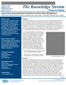 September 2013 Research and Development Ofﬁce Bulletin[removed]The Knowledge Stream