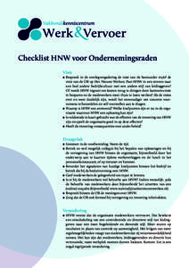 Checklist HNW voor Ondernemingsraden