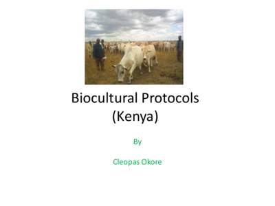 Biocultural Protocols (Kenya) By Cleopas Okore  Introduction