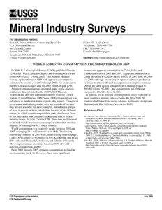 World Asbestos Consumption From 2003 Through 2007