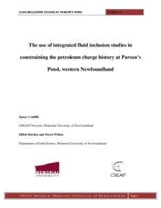 The use of integrated fluid inclusion studies in constraining the petroleum charge history at Parsons Pond, western Newfoundland