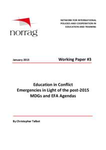 NETWORK FOR INTERNATIONAL POLICIES AND COOPERATION IN EDUCATION AND TRAINING January 2013