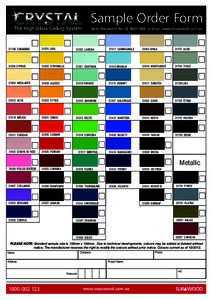 CRYSTAL  The High Gloss Ceiling System Sample Order Form Send Request to fax: [removed]or email: [removed]