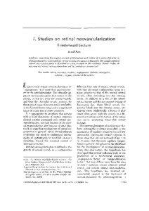 I. Studies on retinal neovascularization Friedenwald Lecture Arnall Patz