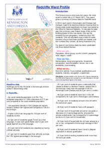 Redcliffe Ward Profile Introduction The Census occurs once every ten years, the most recent of which fell on 27 MarchThis report gives a summary of Census data for Redcliffe ward. In 2014, each ward in Kensington 