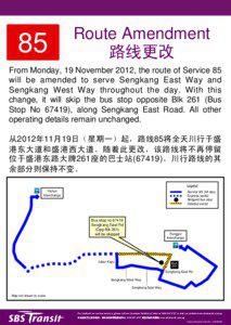 Route Amendment_Service 85_19 Nov 12