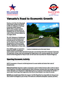 SUCCESS STORY April 20, 2011 | www.mcc.gov  Vanuatu’s Road to Economic Growth