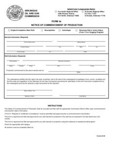Submit Form To Appropriate District  ARKANSAS OIL AND GAS COMMISSION