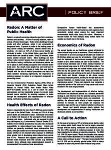 POLICY BRIEF AMERICAN RADON COALITION TM  Radon: A Matter of