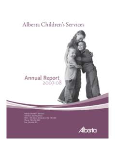 Alberta Children’s Services  Alberta Children’s Services 12th floor, Sterling Place[removed]Street, Edmonton, AB, T5K 2N2 Phone: [removed]