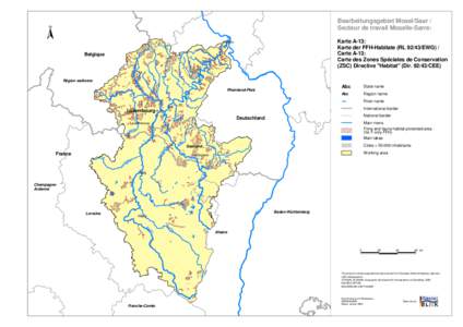 Bearbeitungsgebiet Mosel/Saar / Secteur de travail Moselle-Sarre: N  Karte A-13:
