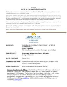 School counselor / Billings /  Montana / Montana State University Billings / Geography of the United States / Yellowstone County /  Montana / Montana / Billings Metropolitan Area